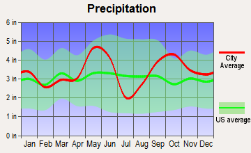 Millican, Texas average precipitation