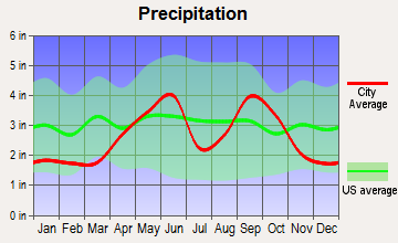 Pettus, Texas average precipitation