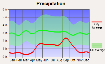 Pyote, Texas average precipitation