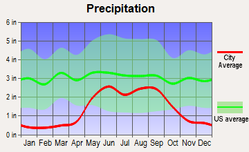 South Sand Hills, Texas average precipitation