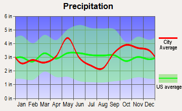 Rosebud, Texas average precipitation