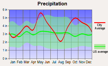Roxton, Texas average precipitation