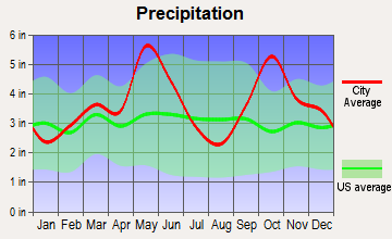 Savoy, Texas average precipitation