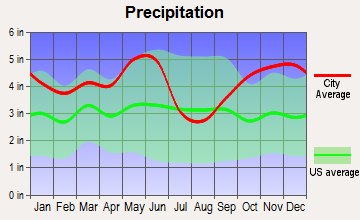 Tatum, Texas average precipitation