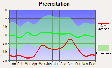 Thorntonville, Texas average precipitation