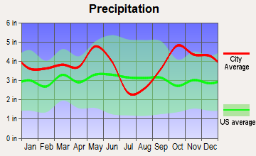 Troup, Texas average precipitation