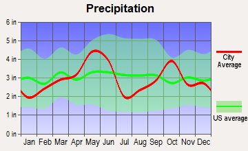 Whitney, Texas average precipitation