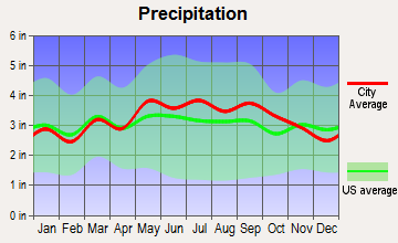 Verona, Virginia average precipitation