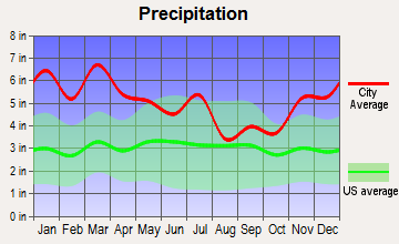 Lisman, Alabama average precipitation