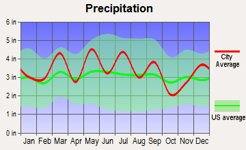 Claypool Hill, Virginia average precipitation
