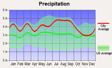 Courtland, Virginia average precipitation