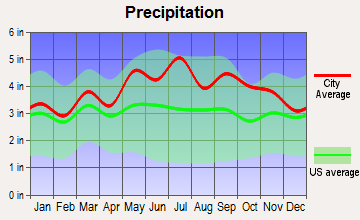Crozet, Virginia average precipitation