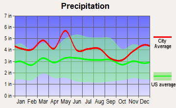 Ewing, Virginia average precipitation