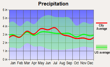 Rich Creek, Virginia average precipitation