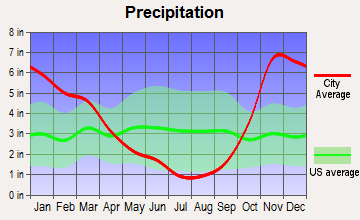 University Place, Washington average precipitation