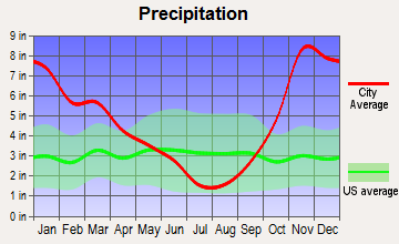 Ames Lake, Washington average precipitation