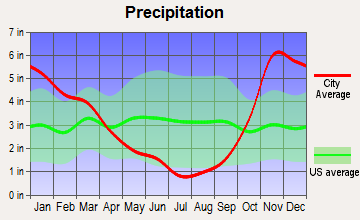 Vashon Island, Washington average precipitation