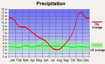 Riverbend, Washington average precipitation