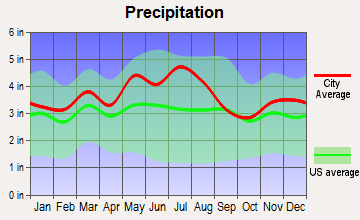 Culloden, West Virginia average precipitation