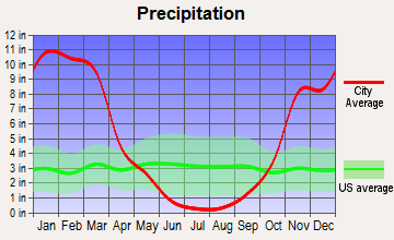 Colfax-Summit, California average precipitation