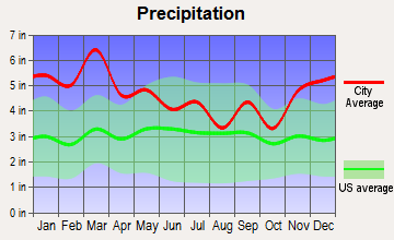 Owens Cross Roads, Alabama average precipitation