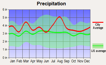 Ocean View, Delaware average precipitation