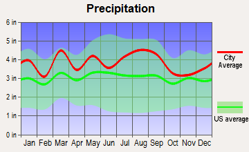 Central Kent, Delaware average precipitation
