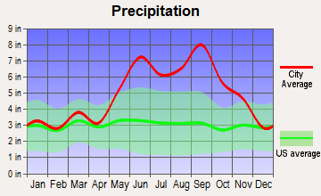 Jupiter Inlet Colony, Florida average precipitation