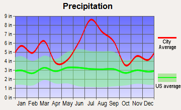 Laguna Beach, Florida average precipitation