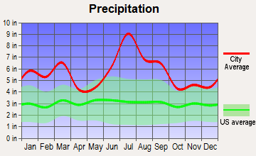 Lake Lorraine, Florida average precipitation