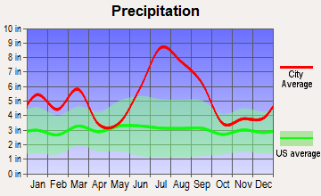 Mexico Beach, Florida average precipitation