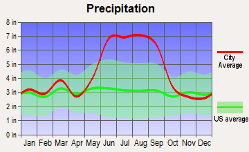 Paisley, Florida average precipitation