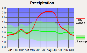 Titusville, Florida average precipitation