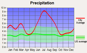 Wewahitchka, Florida average precipitation