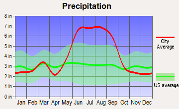 Yeehaw Junction, Florida average precipitation