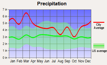 Steele, Alabama average precipitation