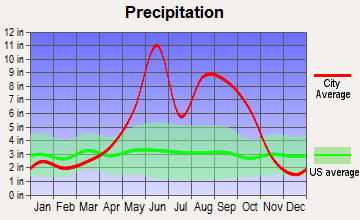 Country Walk, Florida average precipitation