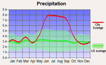 De Land, Florida average precipitation