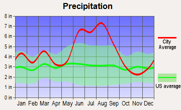 Sanderson, Florida average precipitation