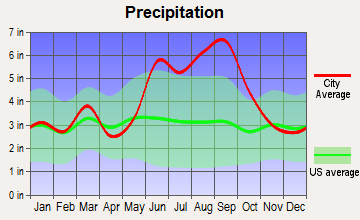 South Peninsula, Florida average precipitation