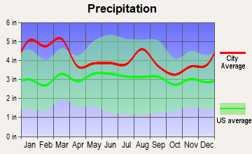 Lexington, Georgia average precipitation