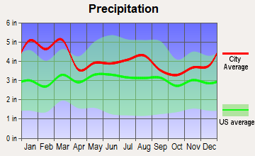 Vesta-Enterprise, Georgia average precipitation