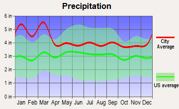 Carl, Georgia average precipitation