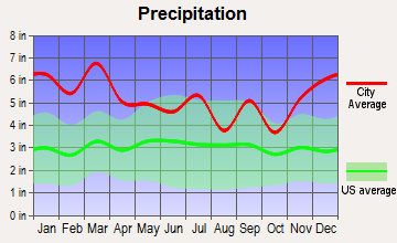 Bridgeport, Alabama average precipitation