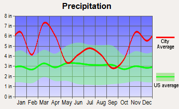 Kapaau, Hawaii average precipitation