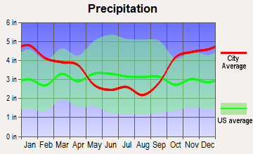Pearl City, Hawaii average precipitation