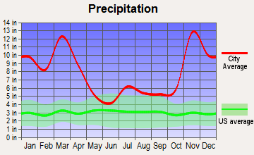 Volcano, Hawaii average precipitation