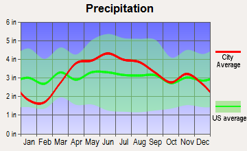 Orland Hills, Illinois average precipitation