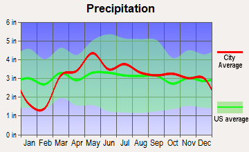 Paxton, Illinois average precipitation