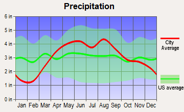 Arlington, Illinois average precipitation
